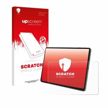 Face avant d’un emballage produit avec le logo de la marque upscreen. À côté, l’appareil Terra Pad 1007 10.95