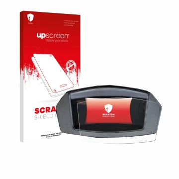 Face avant d’un emballage produit avec le logo de la marque upscreen. À côté, l’appareil Yamaha NMAX 125 2024 est représenté a