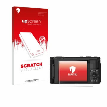 Face avant d’un emballage produit avec le logo de la marque upscreen. À côté, l’appareil Yashica City 200 est représenté avec 