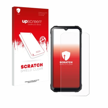 Face avant d’un emballage produit avec le logo de la marque upscreen. À côté, l’appareil Hotwav T7S est représenté avec la pro