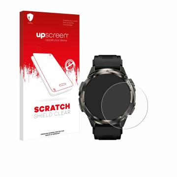 Face avant d’un emballage produit avec le logo de la marque upscreen. À côté, l’appareil Kospet Tank T3 Ultra 2 est représenté