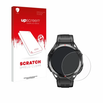 Face avant d’un emballage produit avec le logo de la marque upscreen. À côté, l’appareil Oukitel BT12 1.43