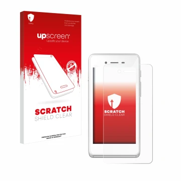 Face avant d’un emballage produit avec le logo de la marque upscreen. À côté, l’appareil Pax A50 wallee est représenté avec la