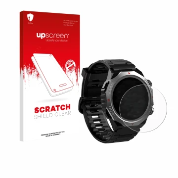 Face avant d’un emballage produit avec le logo de la marque upscreen. À côté, l’appareil Atheewon S10 1.39