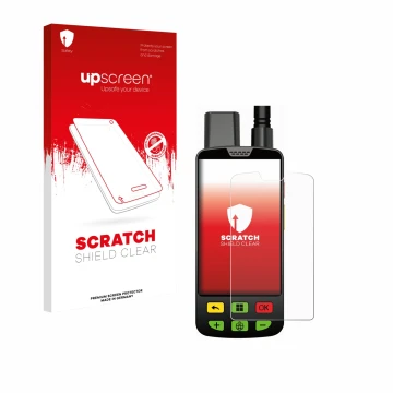 Face avant d’un emballage produit avec le logo de la marque upscreen. À côté, l’appareil Aduro Locit GPS est représenté avec l