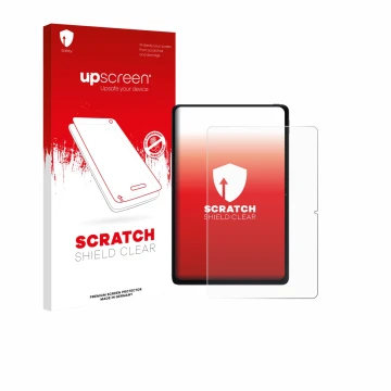 Face avant d’un emballage produit avec le logo de la marque upscreen. À côté, l’appareil Xiaomi POCO Pad 12.1