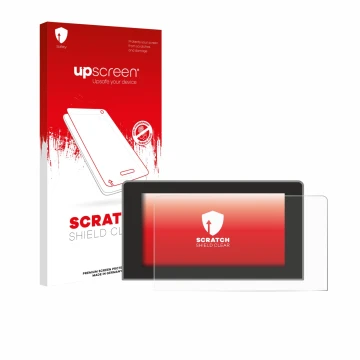 Face avant d’un emballage produit avec le logo de la marque upscreen. À côté, l’appareil Volkswagen Crafter 10