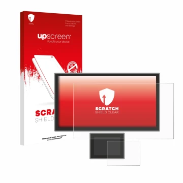 Face avant d’un emballage produit avec le logo de la marque upscreen. À côté, l’appareil Icom IC-7760 est représenté avec la p