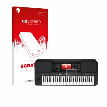 Face avant d’un emballage produit avec le logo de la marque upscreen. À côté, l’appareil Yamaha PSR-SX720 est représenté avec 