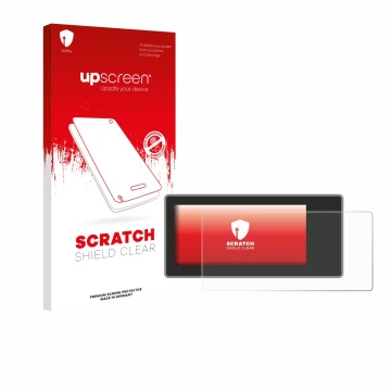 Face avant d’un emballage produit avec le logo de la marque upscreen. À côté, l’appareil Acta Berg Radio est représenté avec l