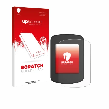 Face avant d’un emballage produit avec le logo de la marque upscreen. À côté, l’appareil Decathlon Van Rysel GPS 100 est repré