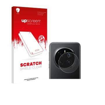 Face avant d’un emballage produit avec le logo de la marque upscreen. À côté, l’appareil Honor Magic 7 Pro (Caméra UNIQUEMENT)