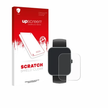 Face avant d’un emballage produit avec le logo de la marque upscreen. À côté, l’appareil Alutoria S80K 1.83