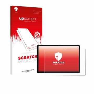 Face avant d’un emballage produit avec le logo de la marque upscreen. À côté, l’appareil Xiaomi Redmi Pad 2 est représenté ave