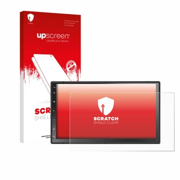 Face avant d’un emballage produit avec le logo de la marque upscreen. À côté, l’appareil Atoto A5LG2B7T 7