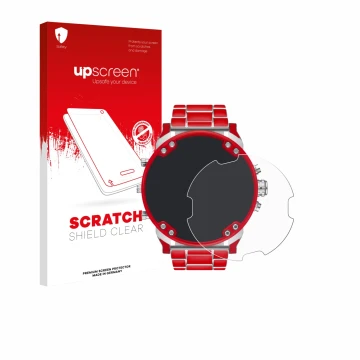 Face avant d’un emballage produit avec le logo de la marque upscreen. À côté, l’appareil Diesel DZ7480 Mr. Daddy 2.0 est repré