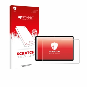 Face avant d’un emballage produit avec le logo de la marque upscreen. À côté, l’appareil Oppo Pad SE est représenté avec la pr