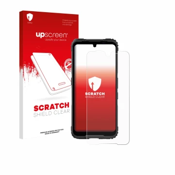 Face avant d’un emballage produit avec le logo de la marque upscreen. À côté, l’appareil Hammer Blade 5G est représenté avec l