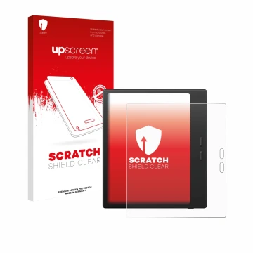 Face avant d’un emballage produit avec le logo de la marque upscreen. À côté, l’appareil Boox Go Color 7 Gen II est représenté