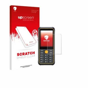 Face avant d’un emballage produit avec le logo de la marque upscreen. À côté, l’appareil Ulefone Armor Mini 4 est représenté a