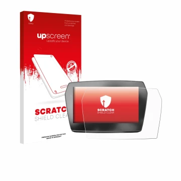 Face avant d’un emballage produit avec le logo de la marque upscreen. À côté, l’appareil Voge 625 2025 est représenté avec la 
