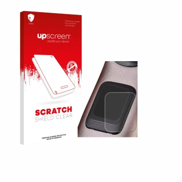 Face avant d’un emballage produit avec le logo de la marque upscreen. À côté, l’appareil Specialized Turbo Levo 4 est représen