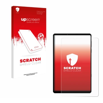 Face avant d’un emballage produit avec le logo de la marque upscreen. À côté, l’appareil Lenovo Legion Y700 2022 est représent
