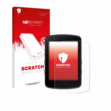 Face avant d’un emballage produit avec le logo de la marque upscreen. À côté, l’appareil Bryton Rider 550 est représenté avec 