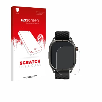 Face avant d’un emballage produit avec le logo de la marque upscreen. À côté, l’appareil Kospet Magic P10 1.96