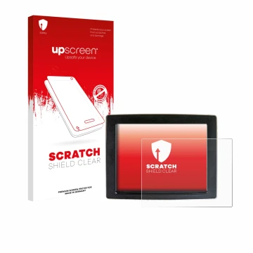 Face avant d’un emballage produit avec le logo de la marque upscreen. À côté, l’appareil John Deere GreenStar est représenté a