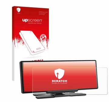 Face avant d’un emballage produit avec le logo de la marque upscreen. À côté, l’appareil Avylet RC11 8.1