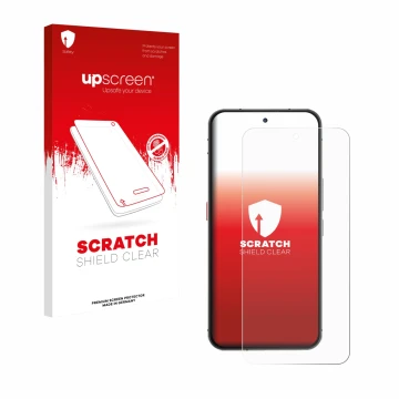 Face avant d’un emballage produit avec le logo de la marque upscreen. À côté, l’appareil Oukitel WP210 est représenté avec la 
