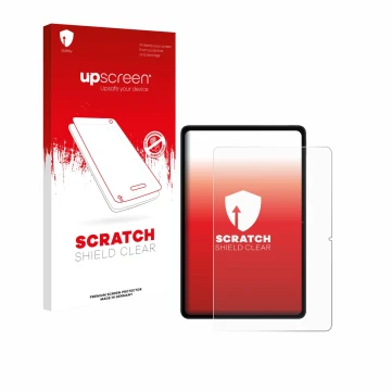 Face avant d’un emballage produit avec le logo de la marque upscreen. À côté, l’appareil Xiaomi Redmi Pad 2 Pro est représenté