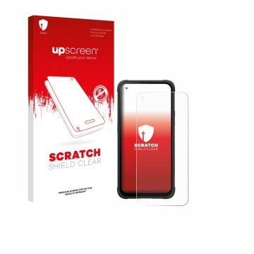 Face avant d’un emballage produit avec le logo de la marque upscreen. À côté, l’appareil Hammer Blade V 5G est représenté avec