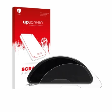 Face avant d’un emballage produit avec le logo de la marque upscreen. À côté, l’appareil motogadget motoscope pro est représen