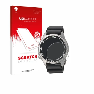 Face avant d’un emballage produit avec le logo de la marque upscreen. À côté, l’appareil Citizen NY0040 est représenté avec la