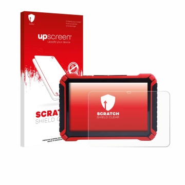 Face avant d’un emballage produit avec le logo de la marque upscreen. À côté, l’appareil Launch X-431 Pad IX est représenté av