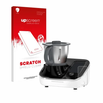 Face avant d’un emballage produit avec le logo de la marque upscreen. À côté, l’appareil TOKIT Omni Cook C2 est représenté ave