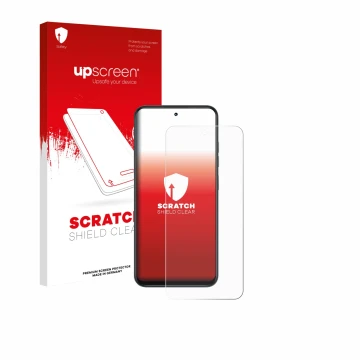 Face avant d’un emballage produit avec le logo de la marque upscreen. À côté, l’appareil Infinix Smart 10 est représenté avec 