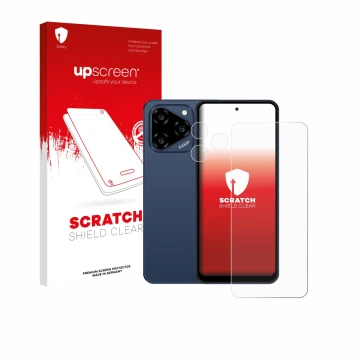 Face avant d’un emballage produit avec le logo de la marque upscreen. À côté, l’appareil Acer Acerone Liquid S262F5 (Avant+Cam