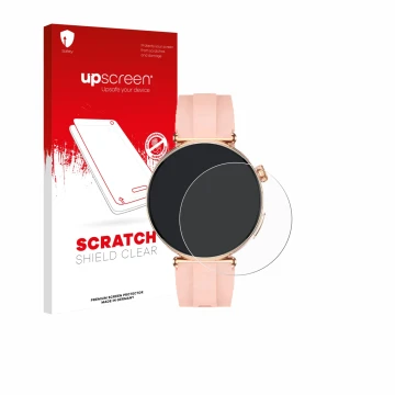 Face avant d’un emballage produit avec le logo de la marque upscreen. À côté, l’appareil Knauermann Pro 4 Mini 2026 est représ