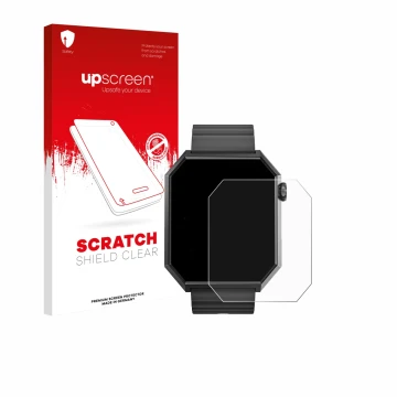 Face avant d’un emballage produit avec le logo de la marque upscreen. À côté, l’appareil Rollme Edge est représenté avec la pr