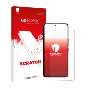 Face avant d’un emballage produit avec le logo de la marque upscreen. À côté, l’appareil Nubia Neo 3 GT 5G est représenté avec