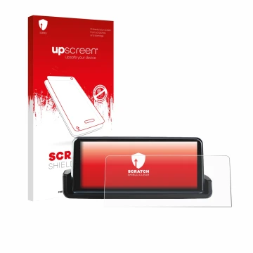 Face avant d’un emballage produit avec le logo de la marque upscreen. À côté, l’appareil Junsun Carplay 10.25