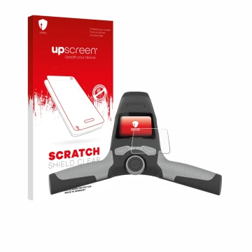 Face avant d’un emballage produit avec le logo de la marque upscreen. À côté, l’appareil PowaKaddy FW5s est représenté avec la