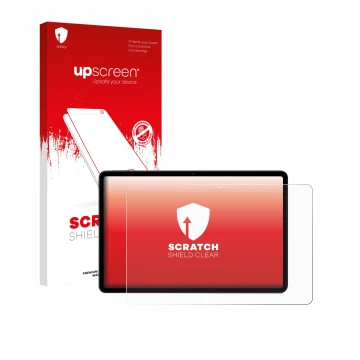 Face avant d’un emballage produit avec le logo de la marque upscreen. À côté, l’appareil Xiaomi Poco Pad M1 est représenté ave