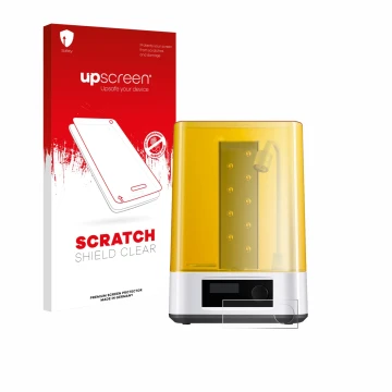 Face avant d’un emballage produit avec le logo de la marque upscreen. À côté, l’appareil Anycubic Wash & Cure 3 est représenté