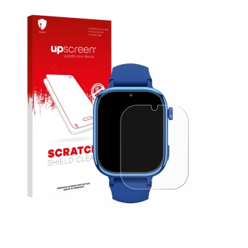 Face avant d’un emballage produit avec le logo de la marque upscreen. À côté, l’appareil Ruxingx T40 est représenté avec la pr
