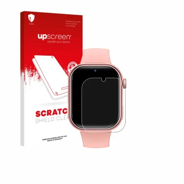 Face avant d’un emballage produit avec le logo de la marque upscreen. À côté, l’appareil Naixues Kids Smartwatch GPS est repré