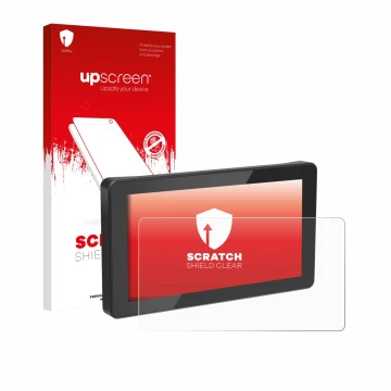 Face avant d’un emballage produit avec le logo de la marque upscreen. À côté, l’appareil Innovv N1 5.5